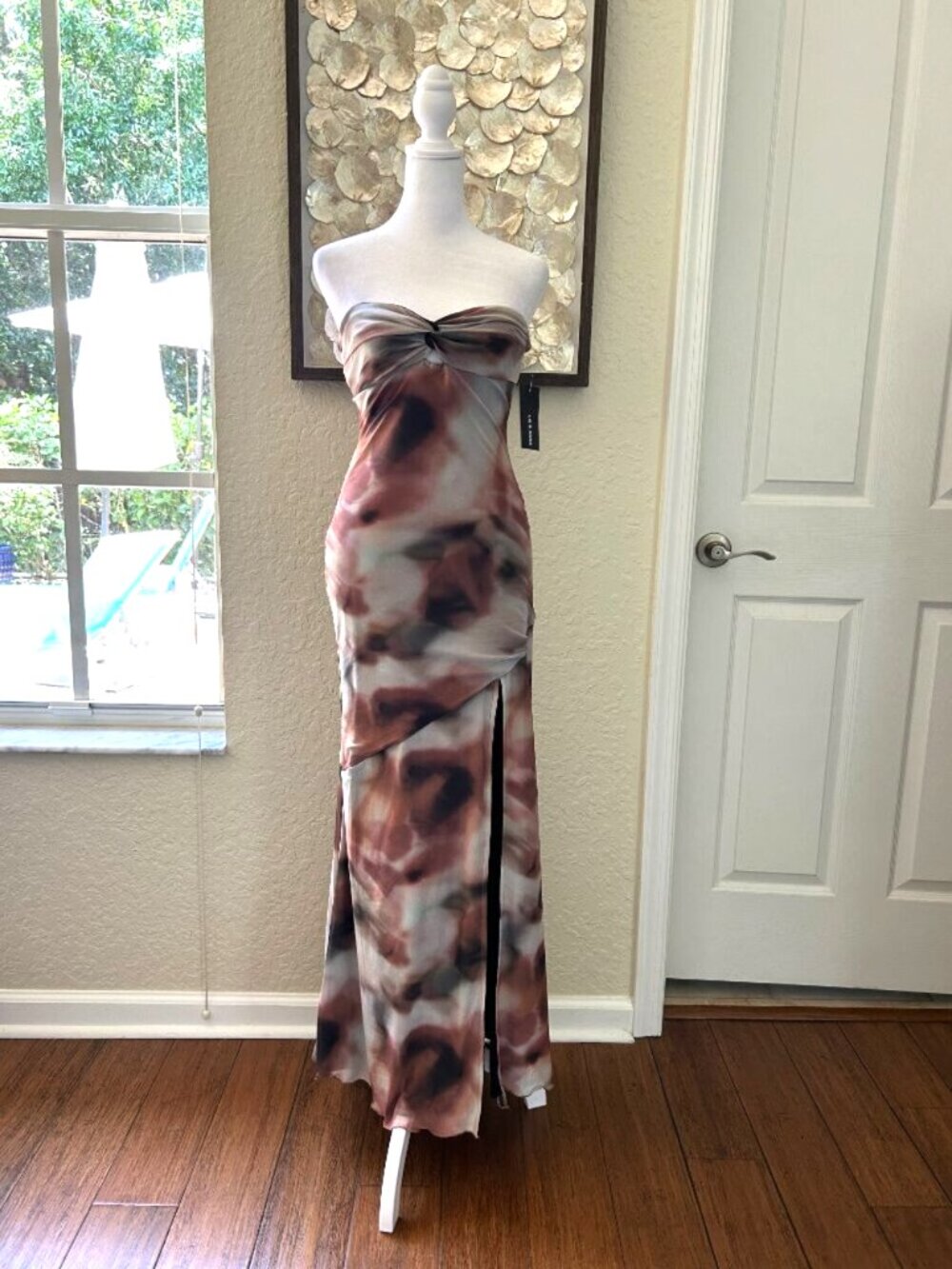 NWOT Liz & Sara Mesh Earthtone Maxi Dress
